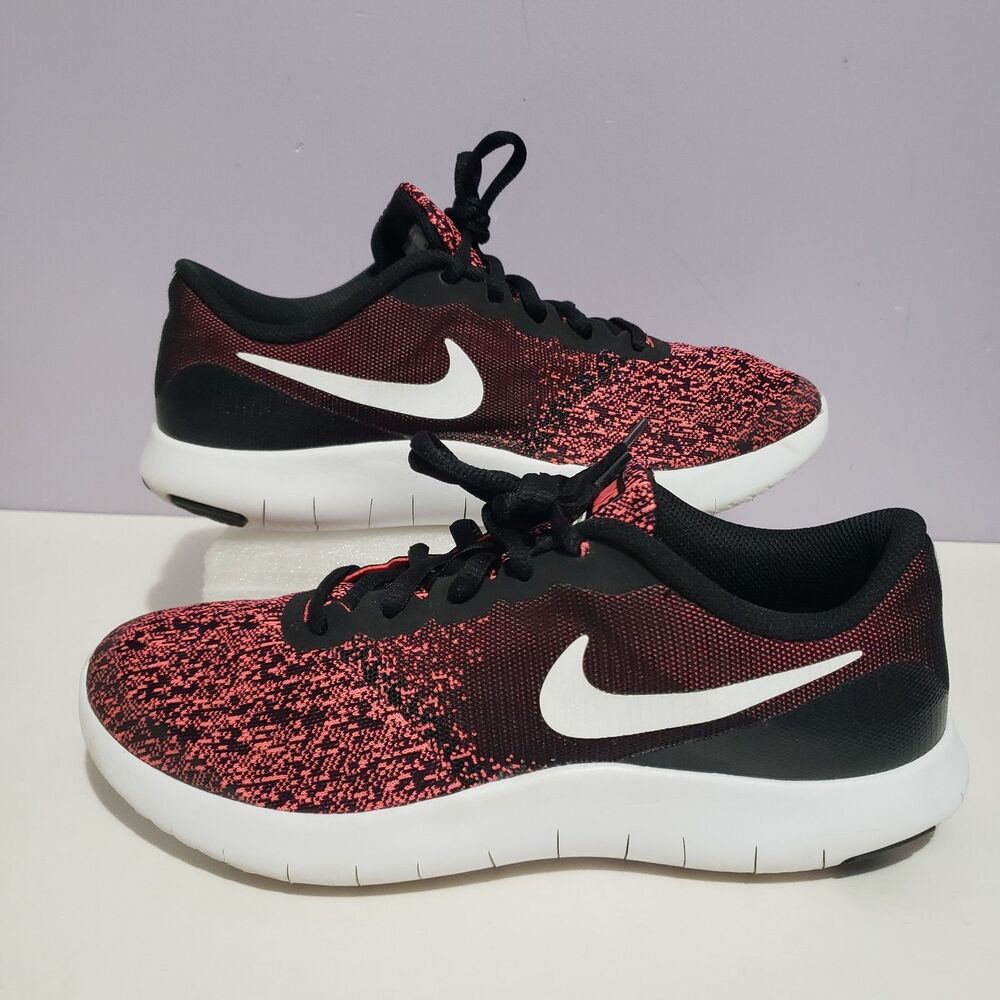 Nike Flex Contact Pink Black Sz 7 YOUTH Kids Girls Sneakers